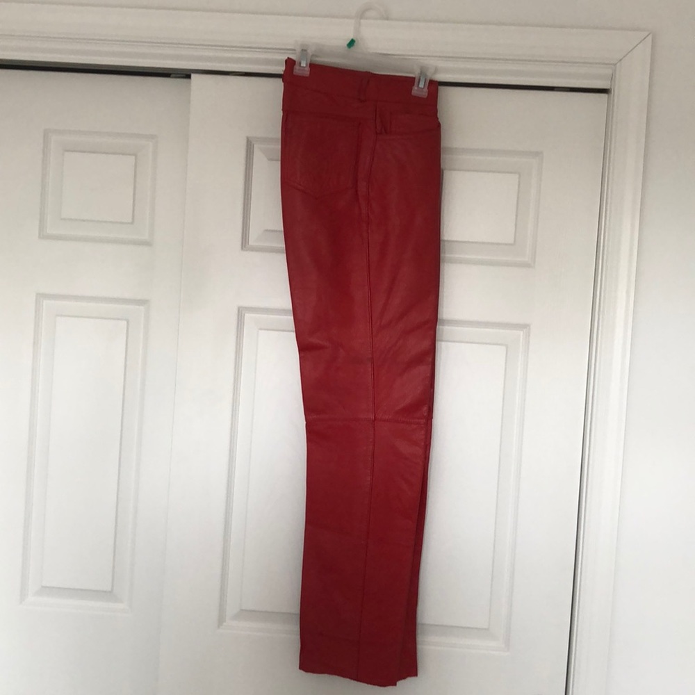 Women’s Red Leather Pants